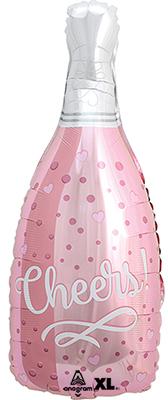 Globo Metalico - Botella Rosa Champaña