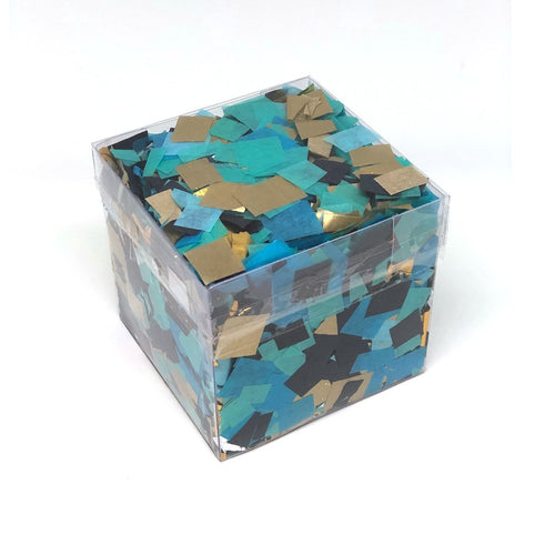 Caja Confetti - Aqua, Negro, Dorado y Azul