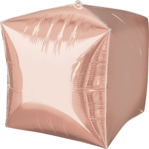 Globo Metálico Cubo Oro rosa