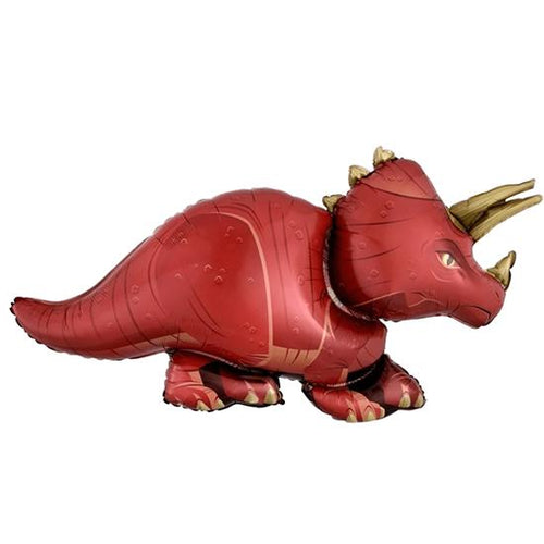 Globo Metalico - Dinosaurio Triceratops Rojo