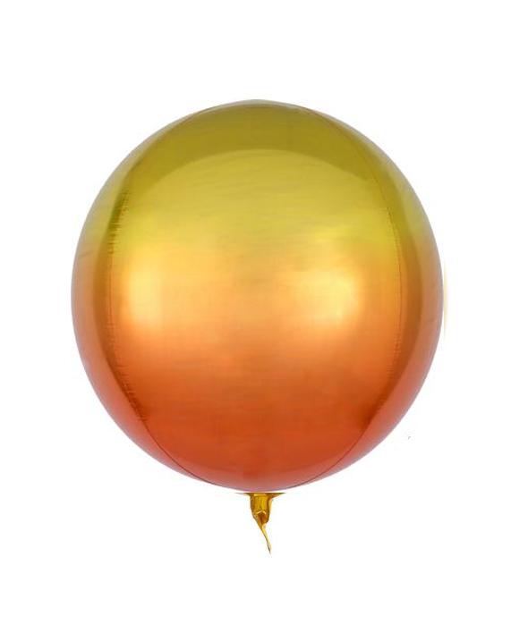 Globo Metálico Esfera - Amarillo y Naranja