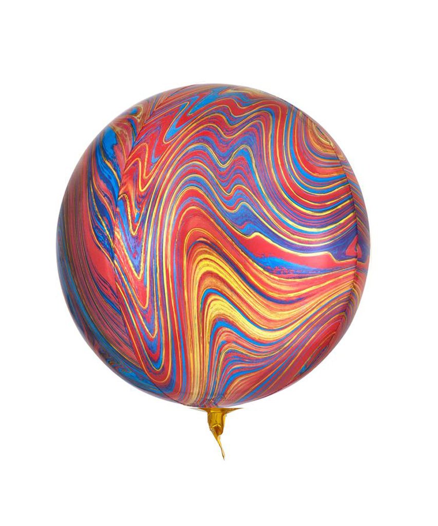 Globo Esfera - Marblez Rojo Azul