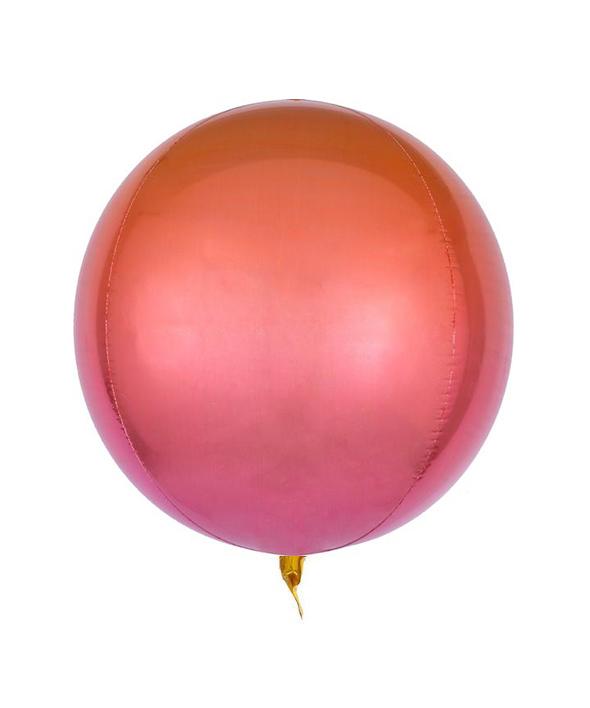 Globo Metálico Esfera - Rojo y Naranja