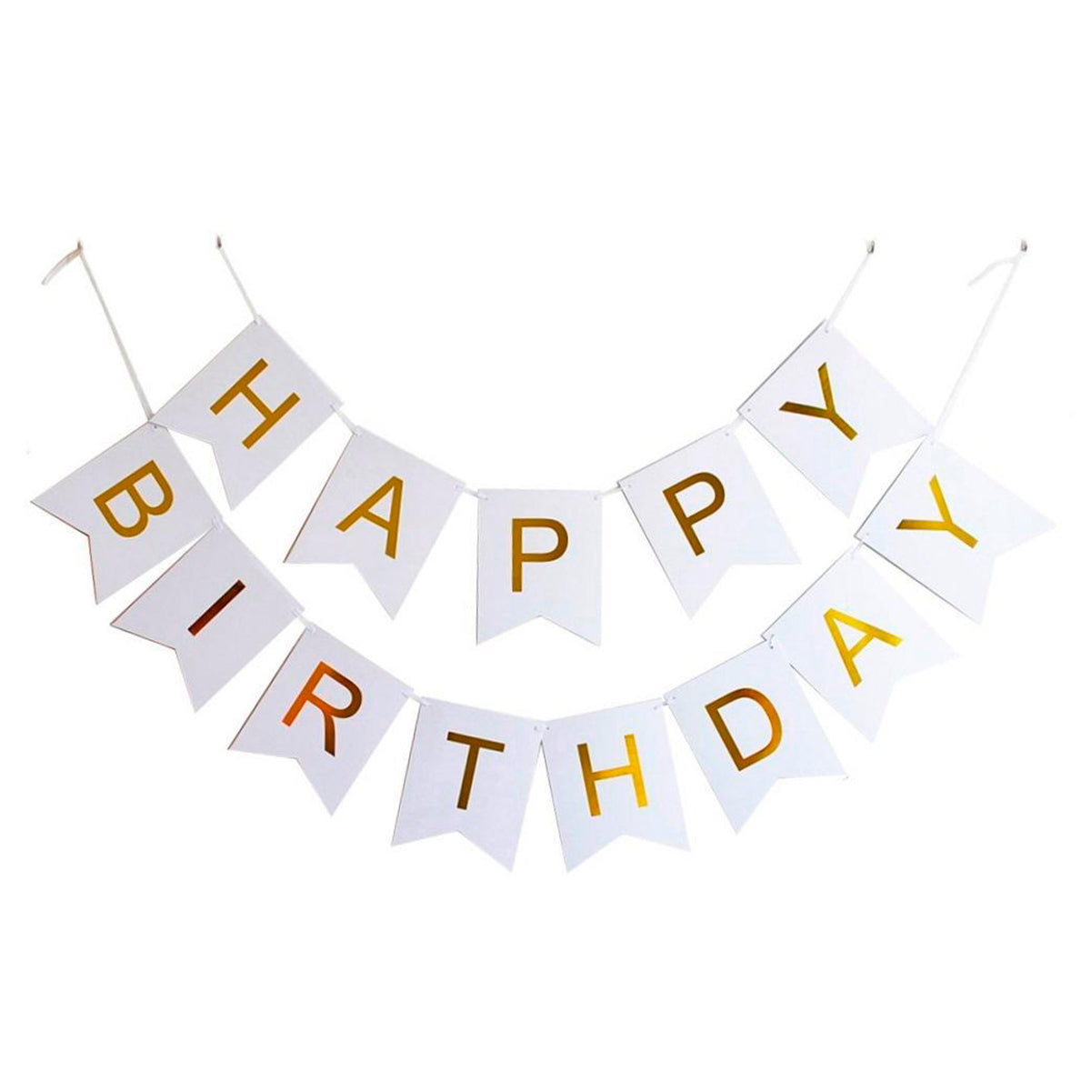 Letrero - Happy Birthday Blanco