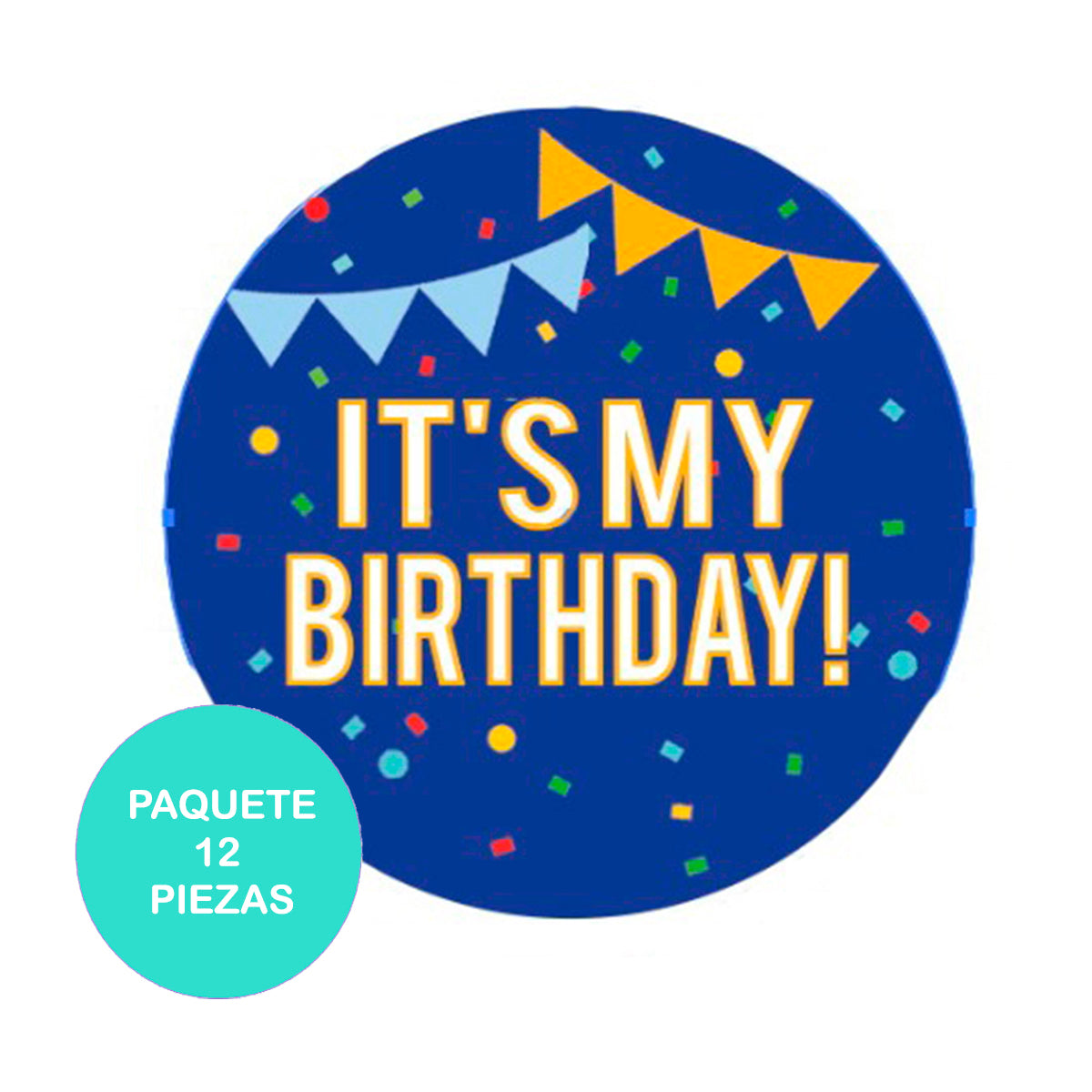 Pin Azul Grande - It´s My Birthday! (Caja 12 Piezas)