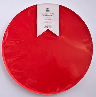 Plato - Rojo Grande (8 piezas) Tinmarin