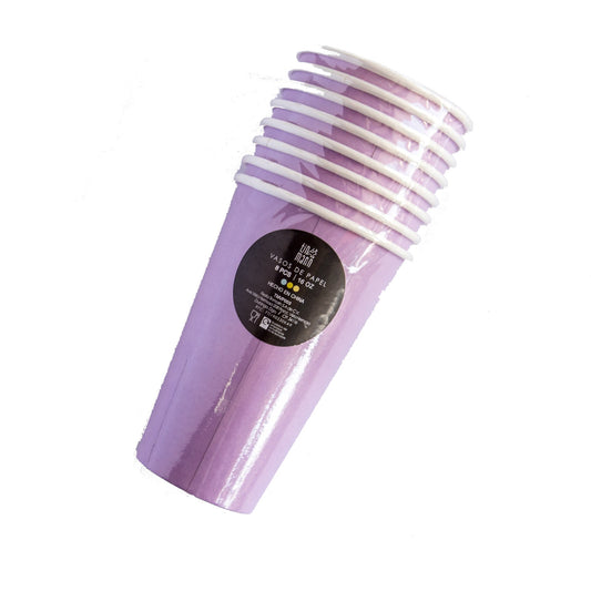 Vaso Alto - Lila (8 piezas)